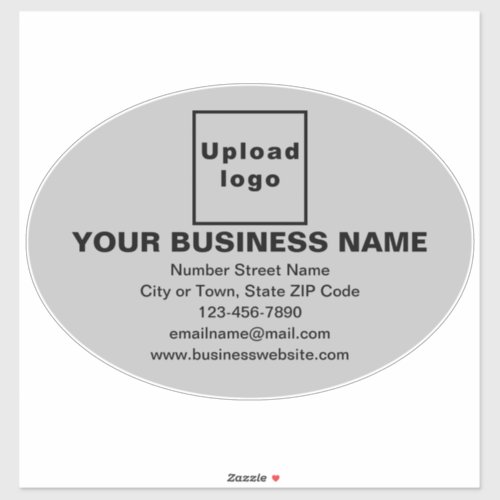 Business Brand on Gray Large Oval Vinyl Sticker