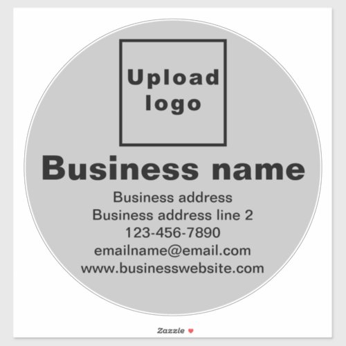 Business Brand on Gray Large Round Vinyl Sticker