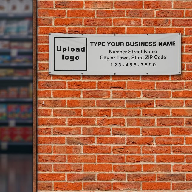 Business Brand on Gray Long Banner (Gray long banner with your business brand)