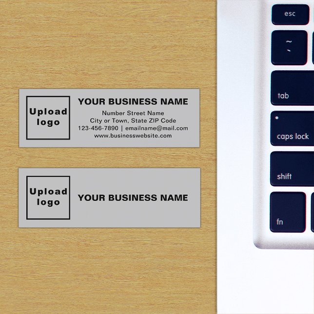 Business Brand on Gray Mini Card (The front and back of the gray mini business card with your brand)