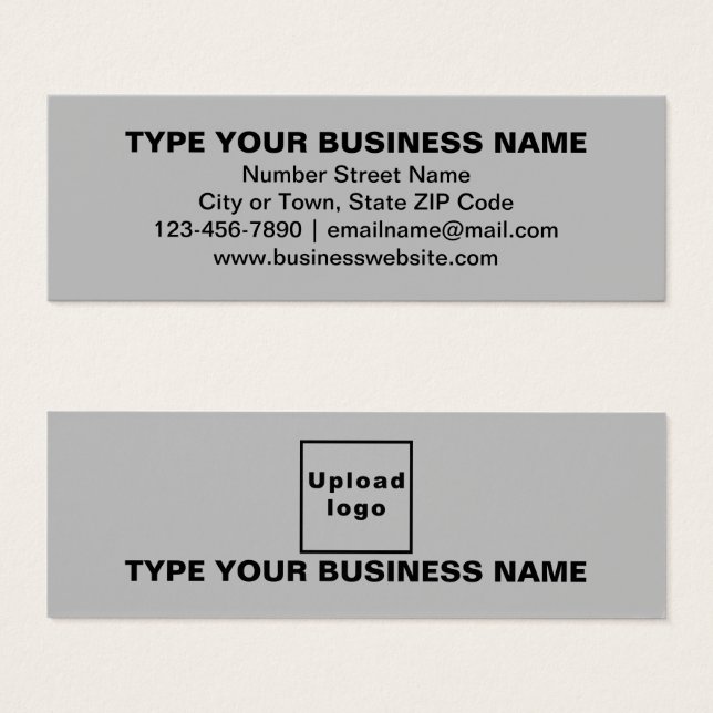 Business Brand on Gray Mini Profile Card (Front & Back)