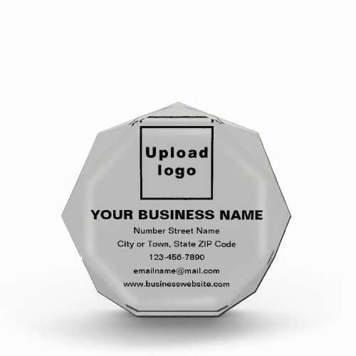 Business Brand on Gray Octagon Shape Photo Block