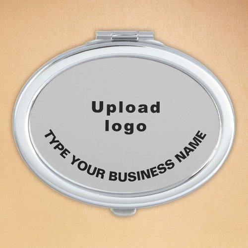 Business Brand on Gray Oval Compact Mirror