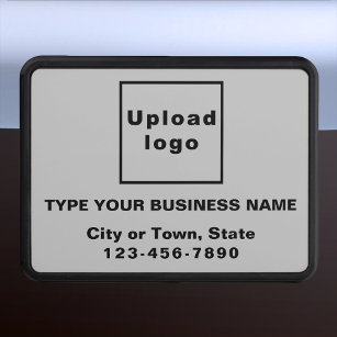 Business Brand on Gray Plastic Trailer Hitch Cover