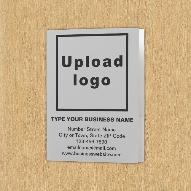 Business Brand on Gray Pocket Folder (Build brand name awareness. Your business brand on gray pocket folder.)