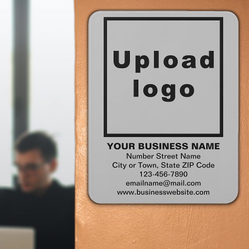 Business Brand on Gray Portrait Rectangle Door Sign