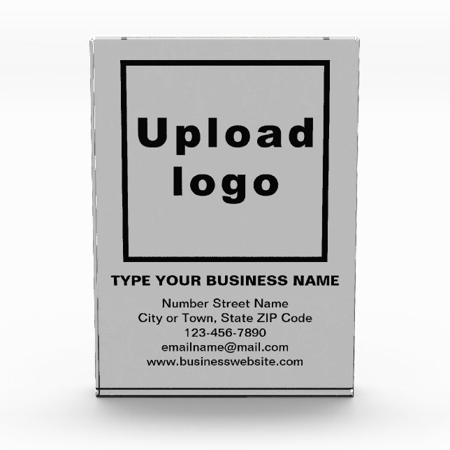 Business Brand on Gray Portrait Rectangle Photo Block (Front)