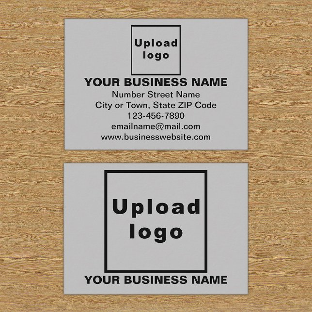 Business Brand on Gray Rectangle Enclosure Card (Front and back sides of gray enclosure card with your business brand.)