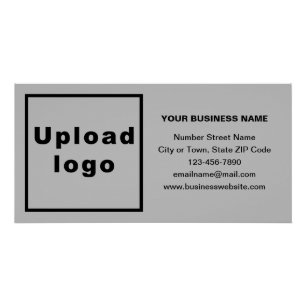 Business Brand on Gray Rectangle Glossy Poster