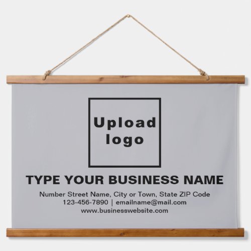Business Brand on Gray Rectangle Hanging Tapestry