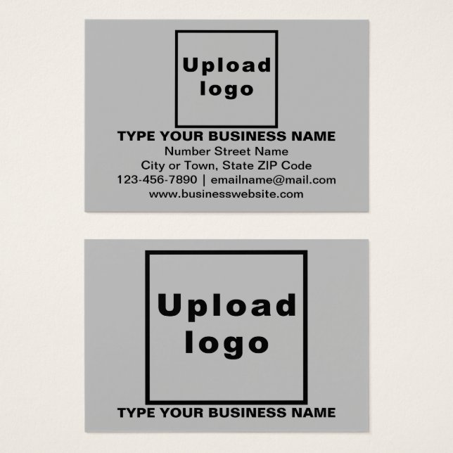 Business Brand on Gray Rectangle Profile Card (Front & Back)