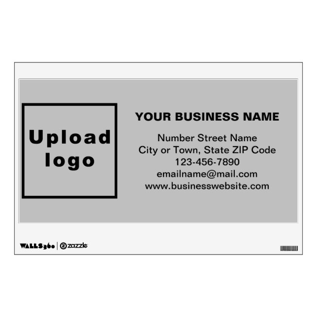 Business Brand on Gray Rectangle Wall Decal (Front)