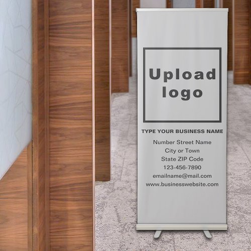 Business Brand on Gray Retractable Banner