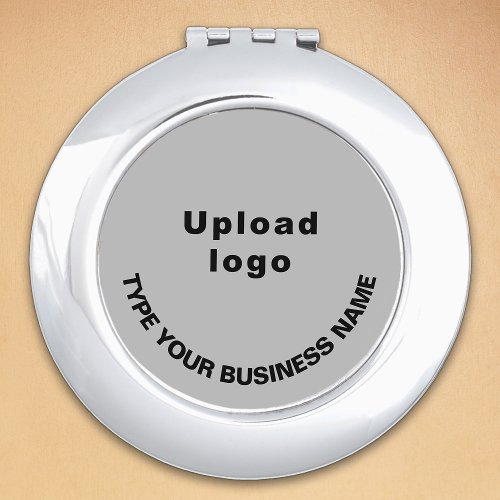Business Brand on Gray Round Compact Mirror