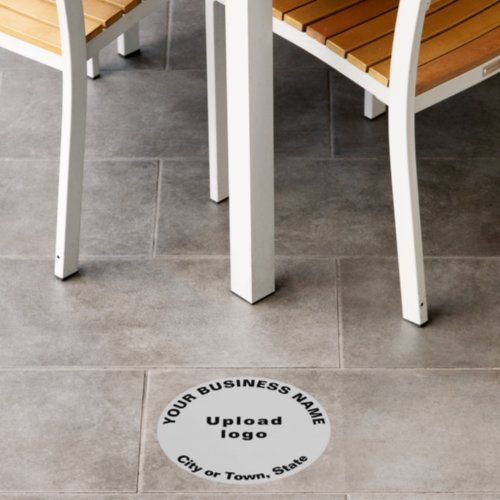 Business Brand on Gray Round Floor Decal