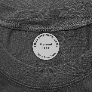 Business Brand on Gray Round Iron On Label