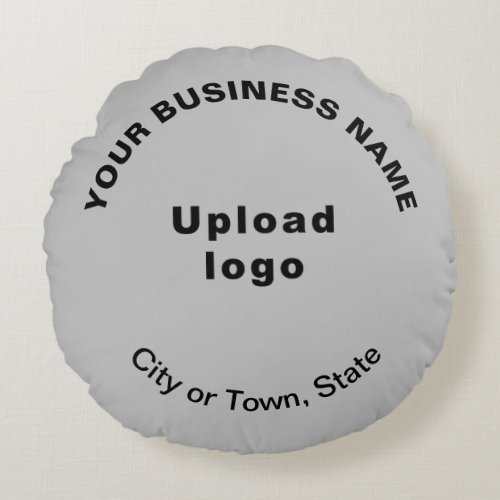 Business Brand on Gray Round Throw Pillow