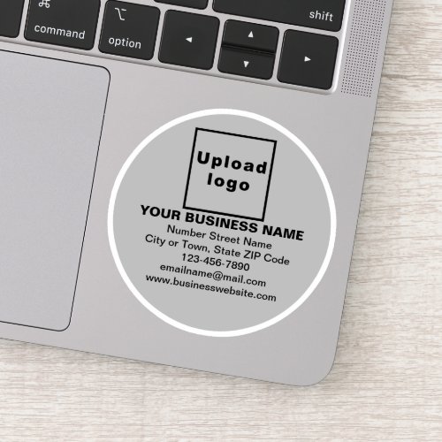 Business Brand on Gray Round Vinyl Sticker