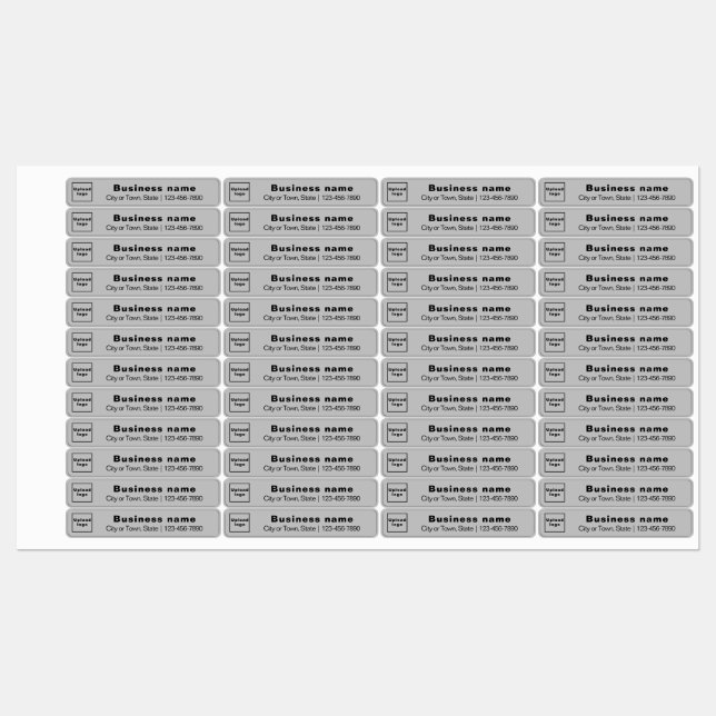Business Brand On Gray Slim Adhesive Label (Sheet)