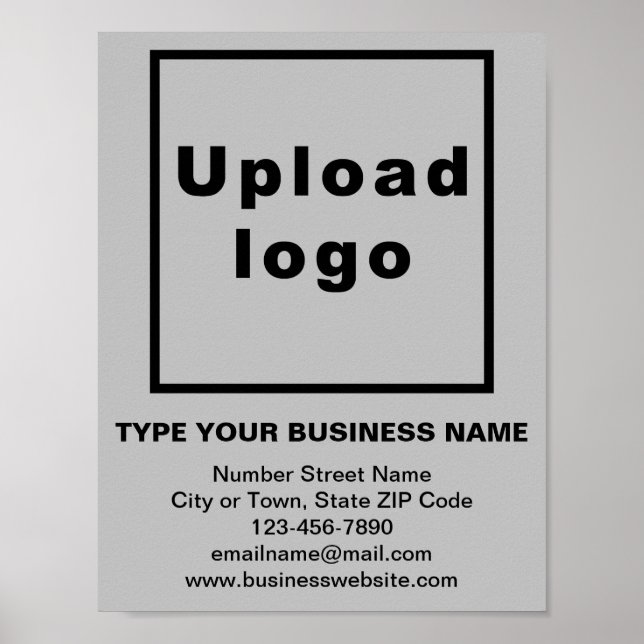 Business Brand on Gray Small Poster (Front)