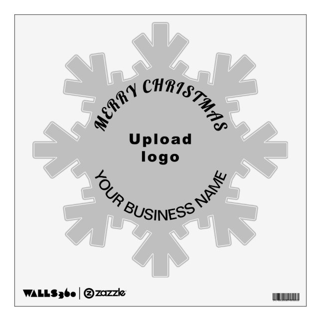 Business Brand on Gray Snowflake Wall Decal (Front)
