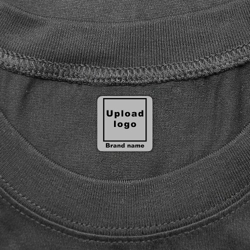 Business Brand on Gray Square Clothing Label
