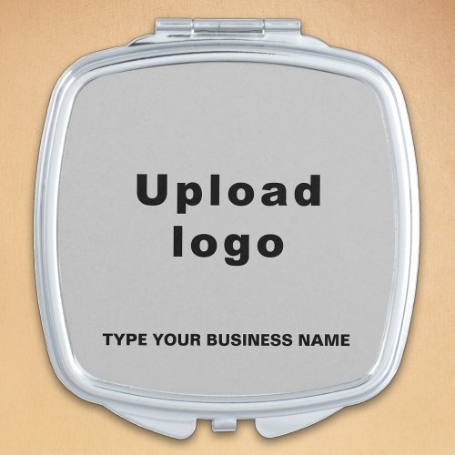 Business Brand on Gray Square Compact Mirror