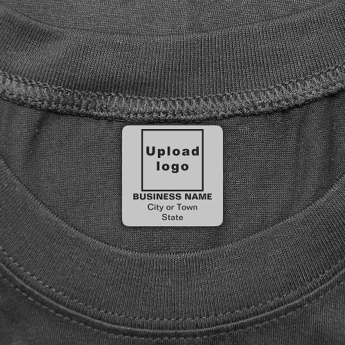 Business Brand on Gray Square Iron On Label