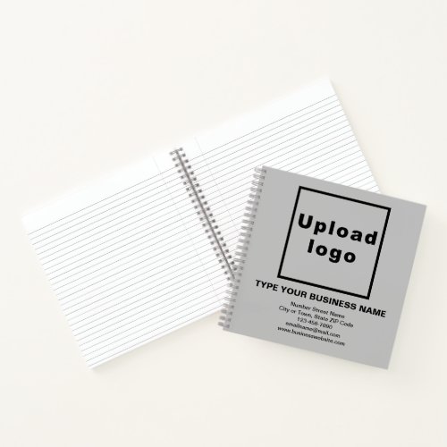 Business Brand on Gray Square Spiral Notebook