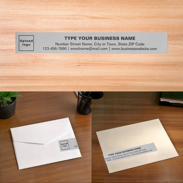 Business Brand on Gray Wrap Around Address Label (Gray wrap around address label with your business brand)