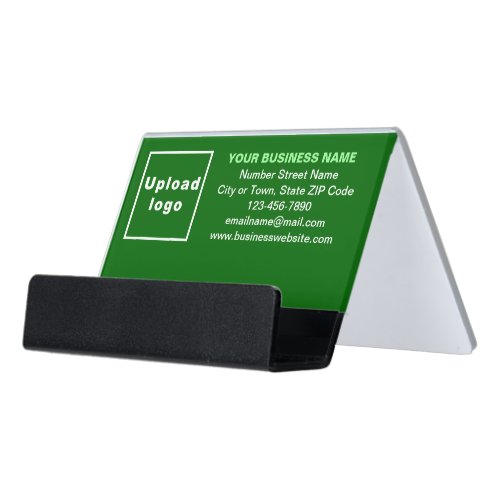 Business Brand on Green Business Card Holder