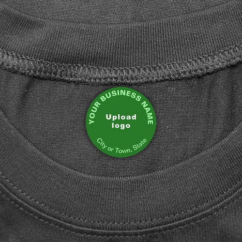 Business Brand on Green Circle Iron On Label