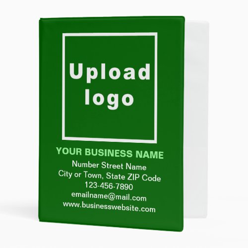 Business Brand on Green Cover of Mini Binder