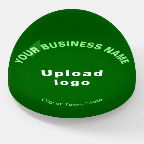 Business Brand on Green Dome Style Paperweight