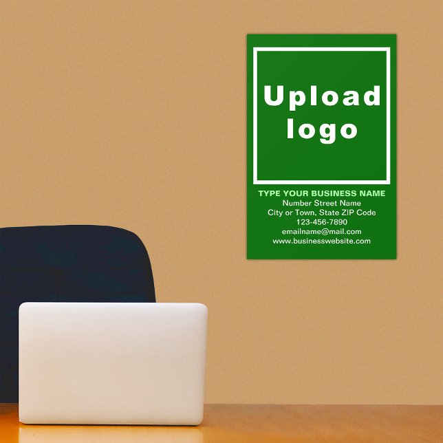 Business Brand on Green Dynamic Wall Decal (Build brand name awareness. Advertise your business. Your business brand on green wall decal.)