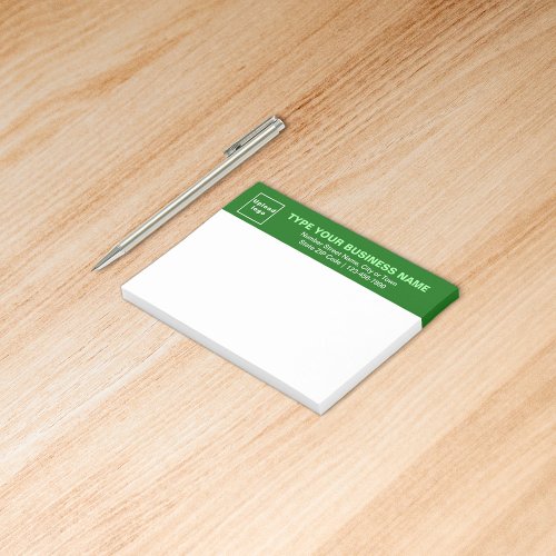 Business Brand on Green Heading of Rectangle Post_it Notes
