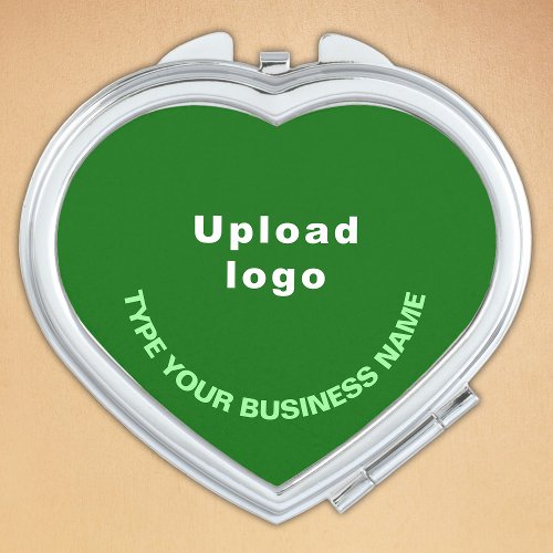 Business Brand on Green Heart Compact Mirror