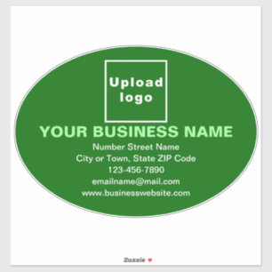 Business Brand on Green Large Oval Vinyl Sticker