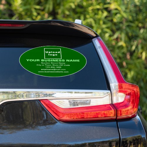 Business Brand on Green Large Oval Vinyl Sticker