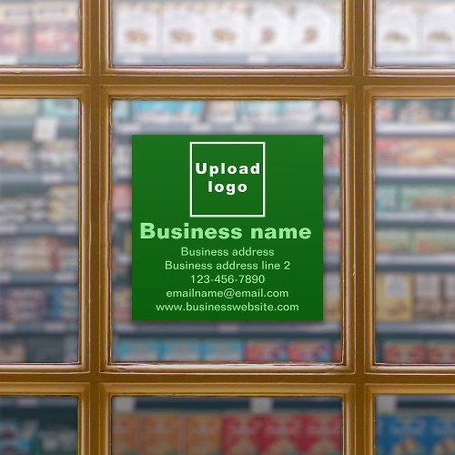 Business Brand on Green Large Square Vinyl Sticker