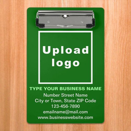 Business Brand on Green Mini Clipboard