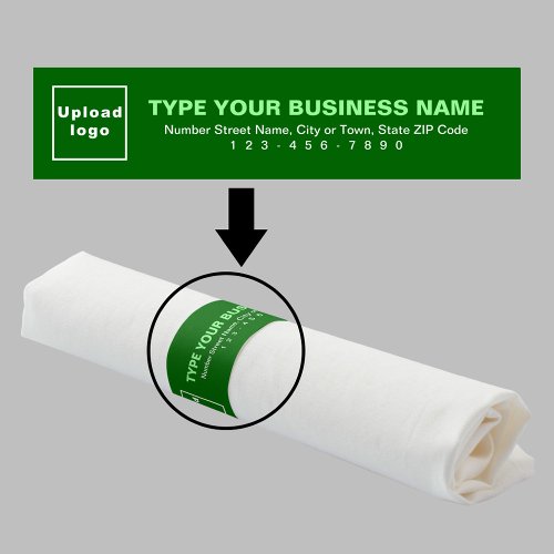 Business Brand on Green Napkin Band