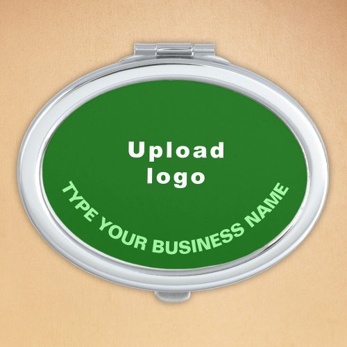 Business Brand on Green Oval Compact Mirror