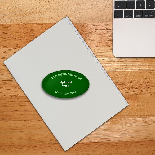 Business Brand on Green Oval Shape Paperweight