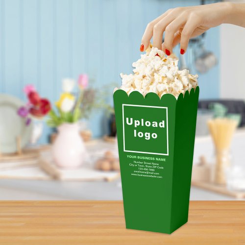 Business Brand on Green Popcorn Box