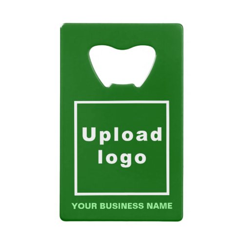 Business Brand on Green Rectangle Bottle Opener