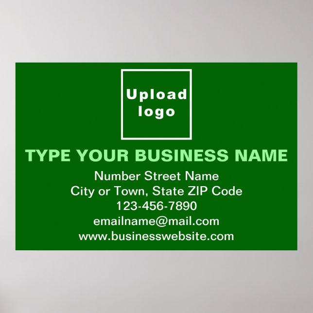 Business Brand on Green Rectangle Poster (Front)