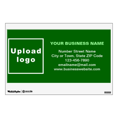 Business Brand on Green Rectangle Wall Decal