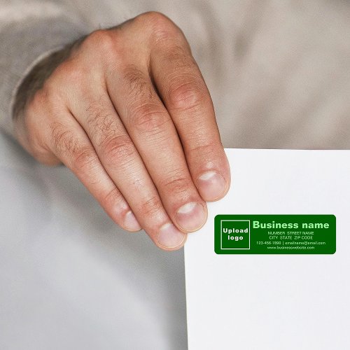Business Brand on Green Return Address Label