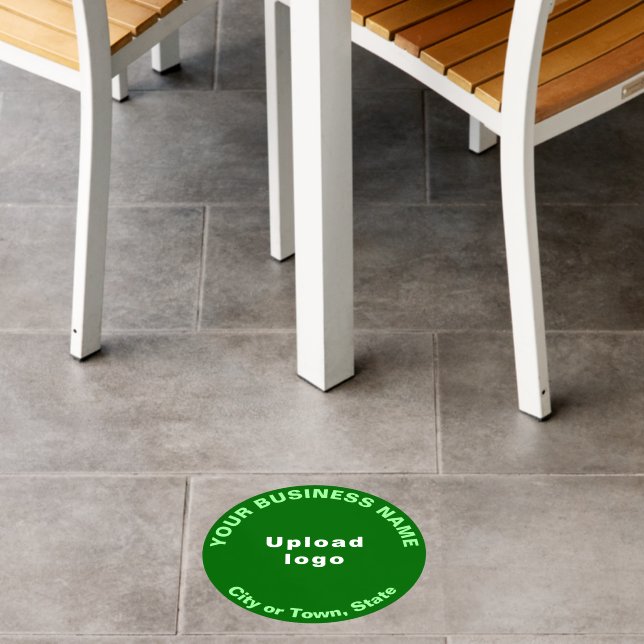 Business Brand on Green Round Floor Decal (Restaurant)